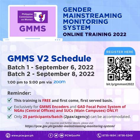 PCW to launch free GMMS virtual training in September .